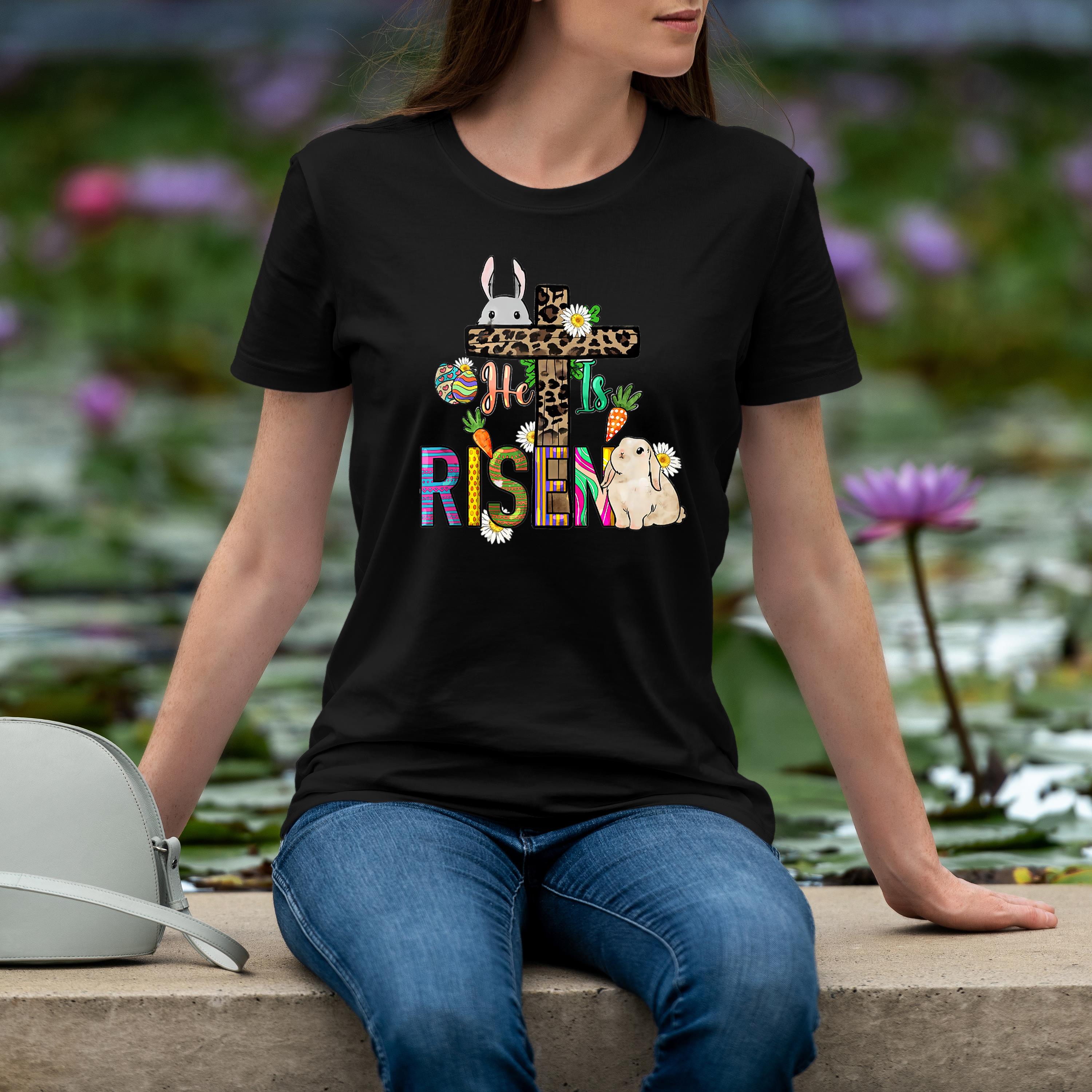 He Is Risen Cross Jesus Religious Easter Day Christians Shirt 